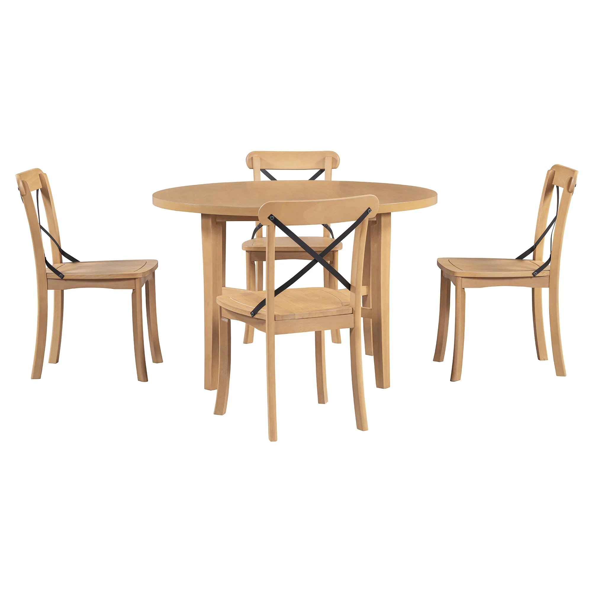 Walker Edison | Retro Simple 5-piece Dining Set with 4 Chairs