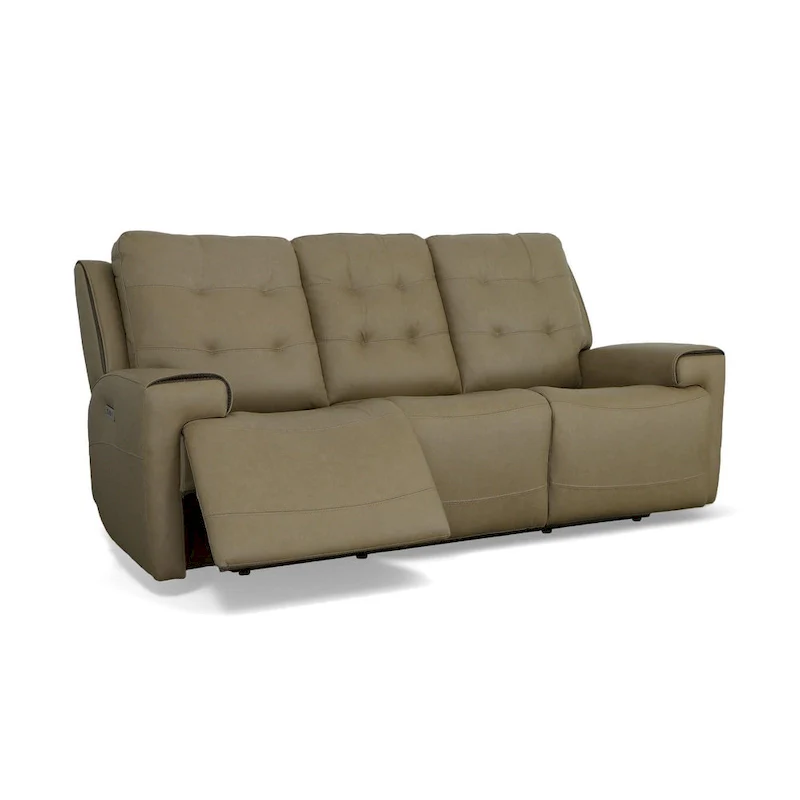Iris Top Grain Leather Power Reclining Sofa with Power Headrests by Flexsteel