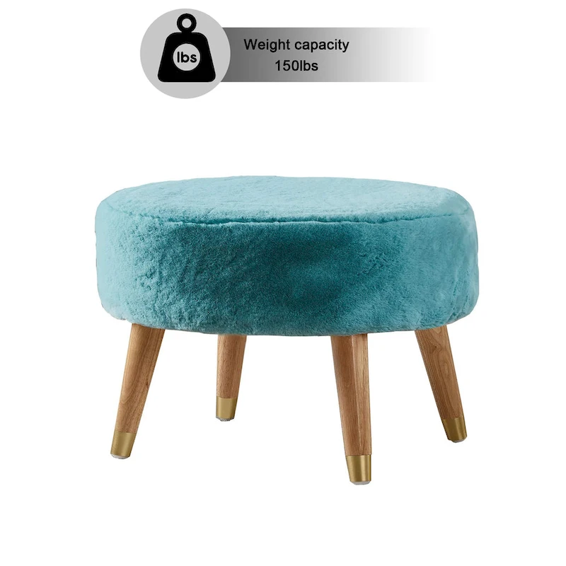 Serenta Heavy FauxFur Oval Ottoman