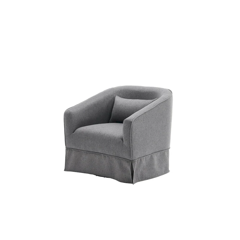 Swivel Barrel Chair with Ottoman