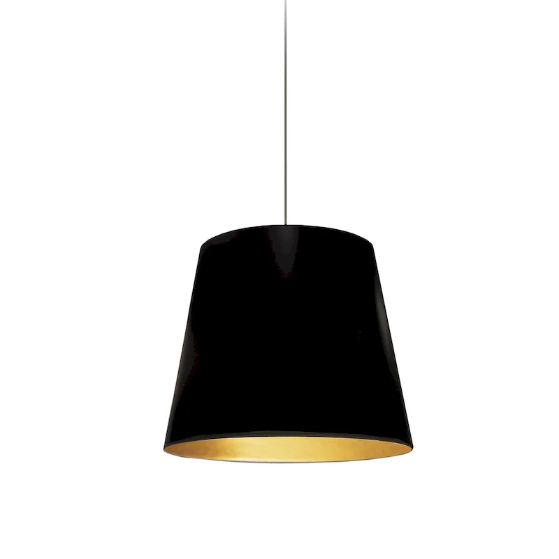 Dainolite Oversized Drum 1 Light Pendant - Small - Black/Gold Shade