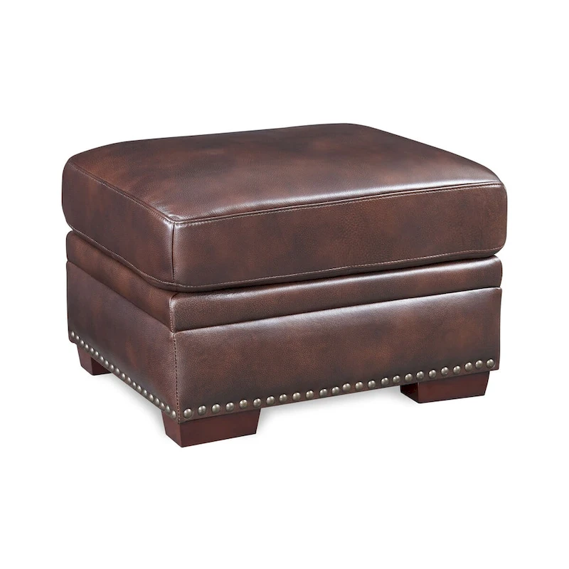 Toulouse Top Grain Leather Ottoman