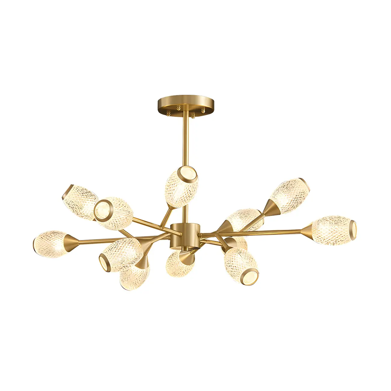 Mid-Century Modern Globe Brass Sputnik Chandelier