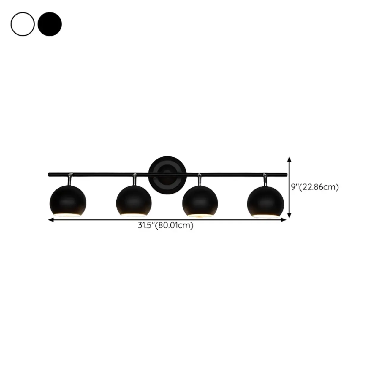 Adjustable Modern Linear Iron Globe Track Wall Sconce