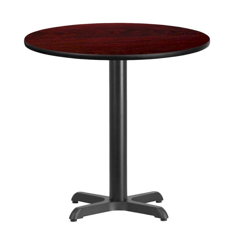 30 Round Laminate Table Top with 22 x 22 Table Height Base - 30W x 30D x 31.125H - 30W x 30D x 31.125H