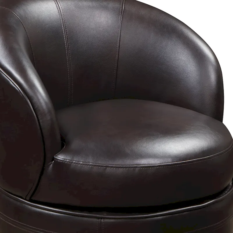 Faux Leather Swivel Lounge Chair