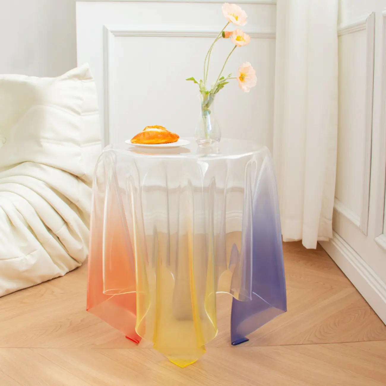 Scandinavian Clear Acrylic Round End Table