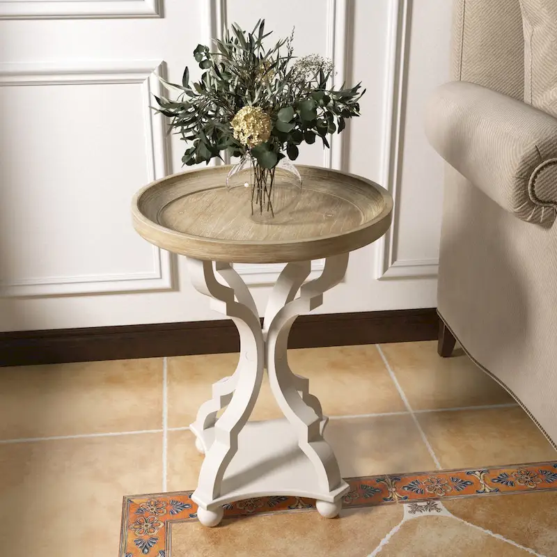COZAYH Rustic Farmhouse Cottagecore Accent End Table