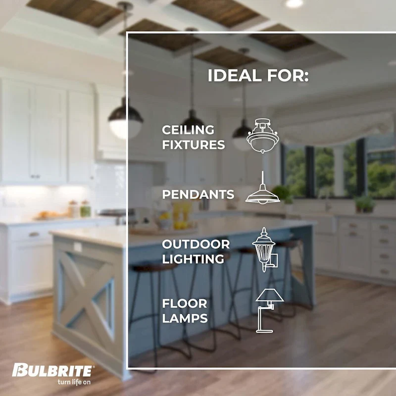 Bulbrite Pack of (2) 4 Watt Dimmable Antique Nostalgic Curved Filament LED Bulb