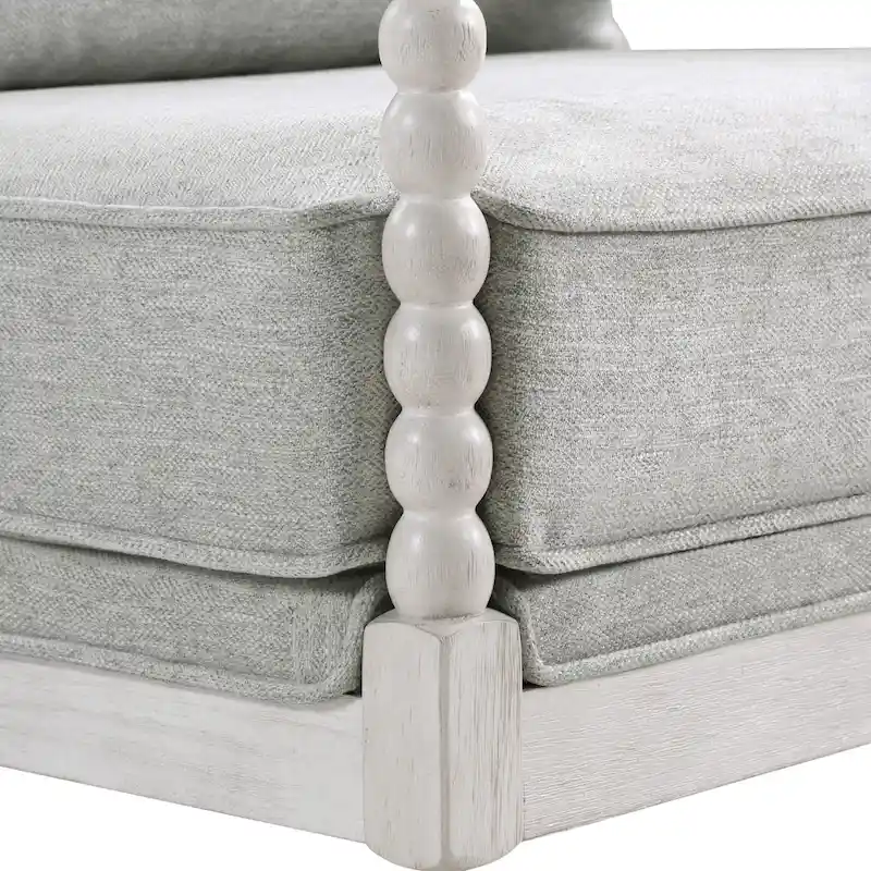 Kaylee Spindle Chair in Fabric with White Frame