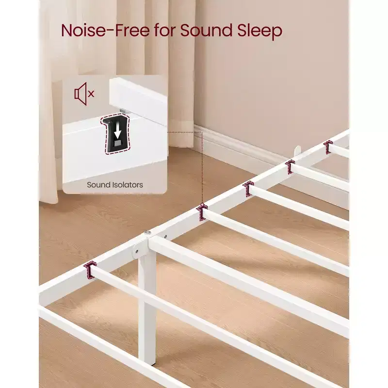 VASAGLE Twin Bed Frame with Upholstered Headboard,Footboard,550 lb Weight Capacity,Steel Slats,Easy Assembly,No Box Spring Needed