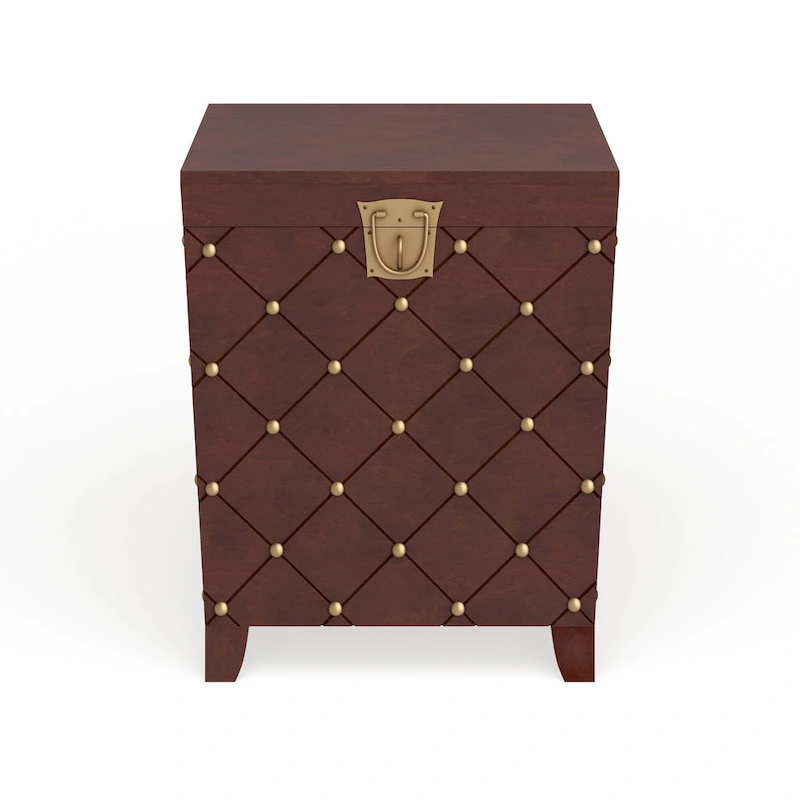 SEI Furniture Liatris Nailhead Espresso End Table Trunk