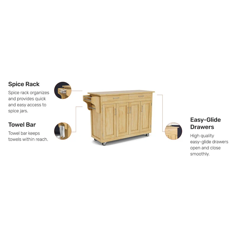 Create-a-Cart Brown Kitchen Cart