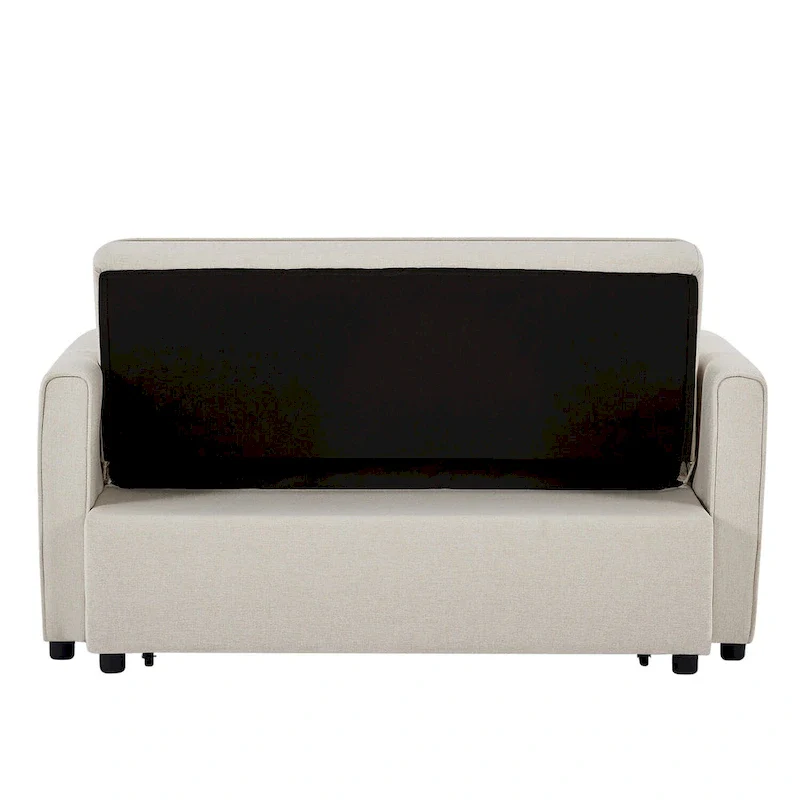 Modern Linen Convertible Sleeper Sofa Couch with 2 Lumbar Pillows