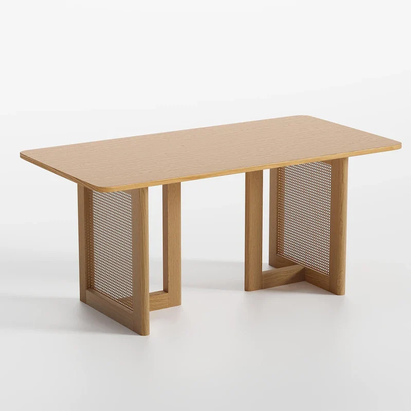 Lumioca Cinna Oak Wood Double Pedestal Dining Table