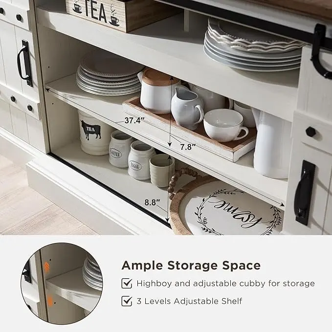 75  Farmhouse TV Stand, Media Console Table, Entertainment Center