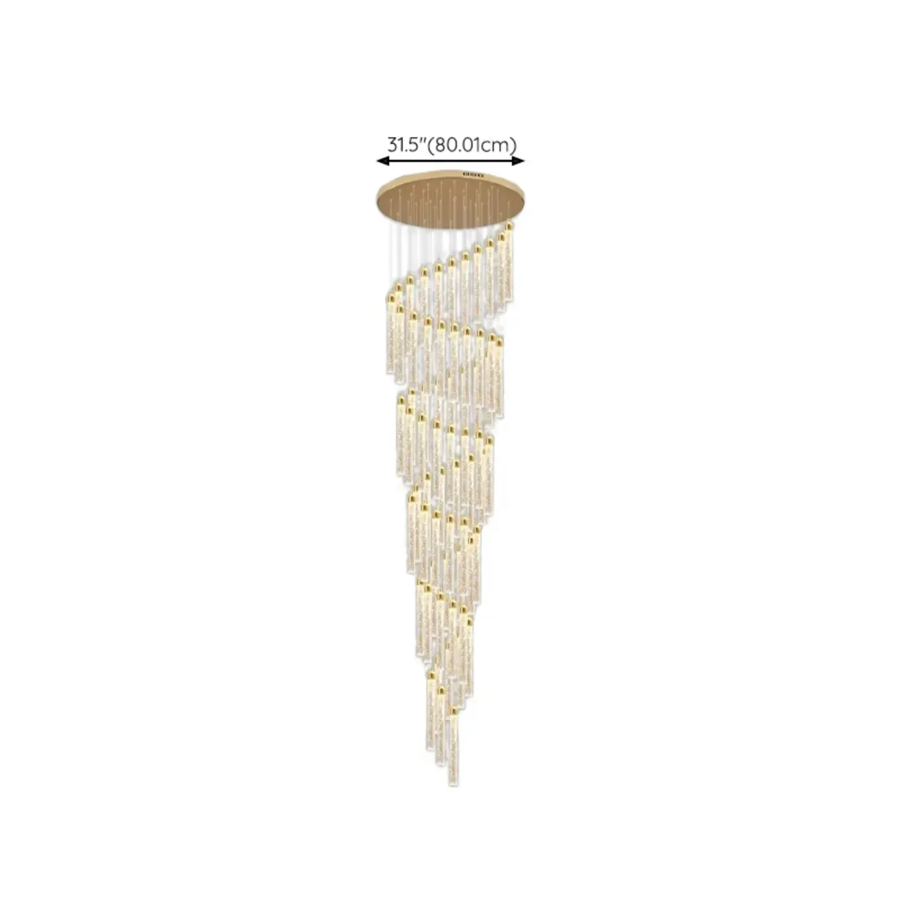 Modern Spiral Crystal Gold LED Chandelier Pendant Light