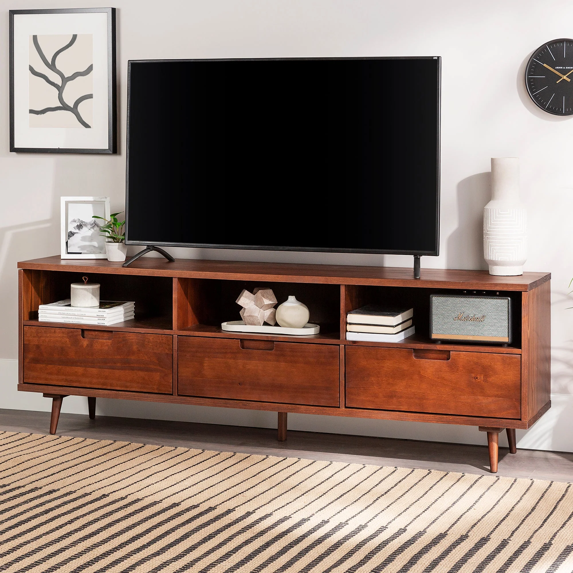Sloane 70 3 Drawer Solid Wood TV Stand