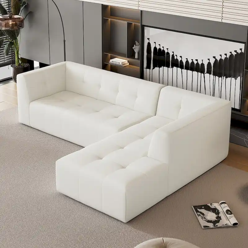 L-Shaped Modular Modular Combination Living Room Sofa Set Modern Minimalist Sofa, Upholstered Deep Seat Couches