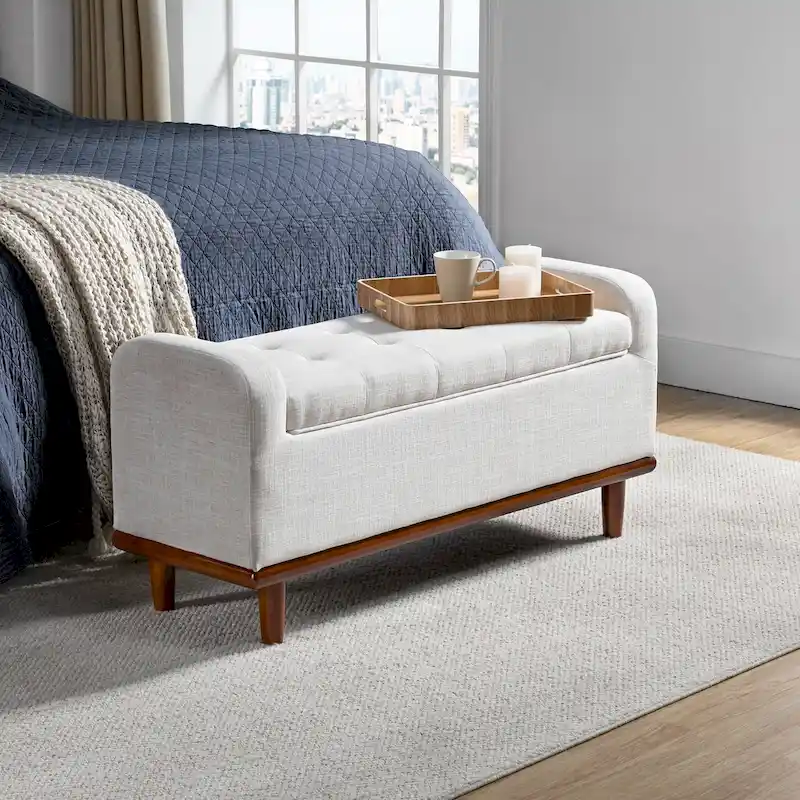 Bastian Upholstered Bench with Solid Wood Legs