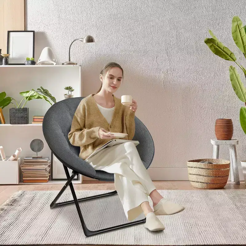 Faux Fur Saucer Chair, Folding Style, 1-Person