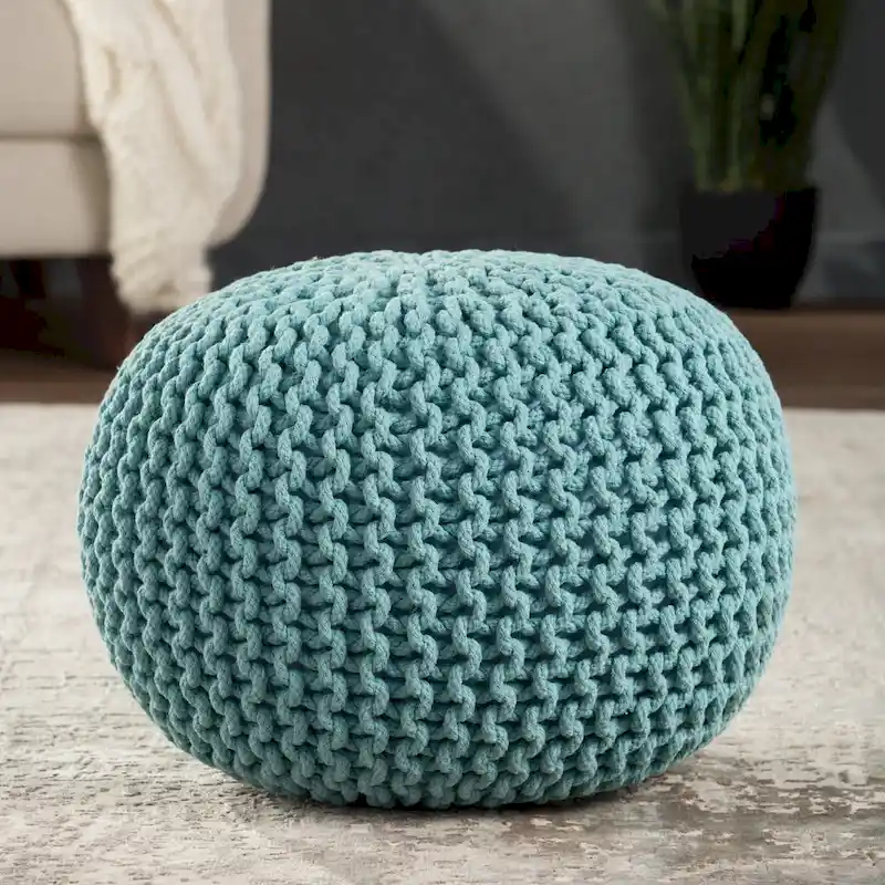Spectrum Pouf Textured Round Pouf