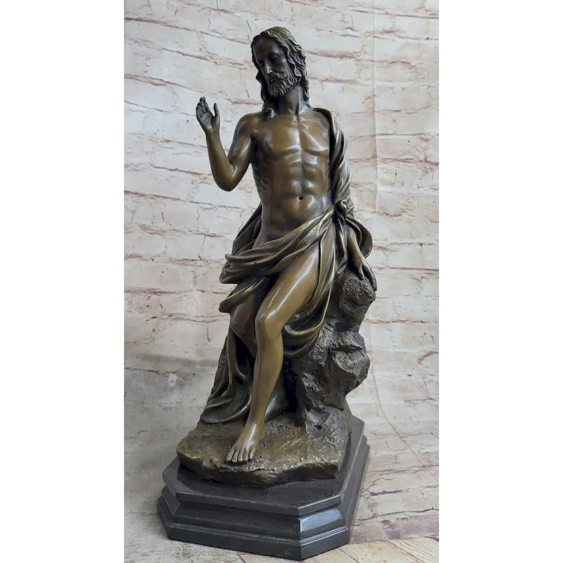 Jesus Christ Seated Bronze Statue Sculpture Marble Base Religious Christianity Decor By Valli