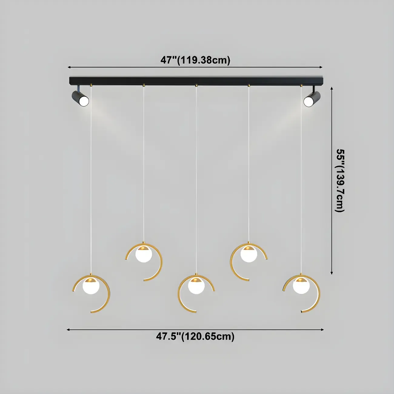 Modern Metal Geometric Kitchen Island Pendant Lights