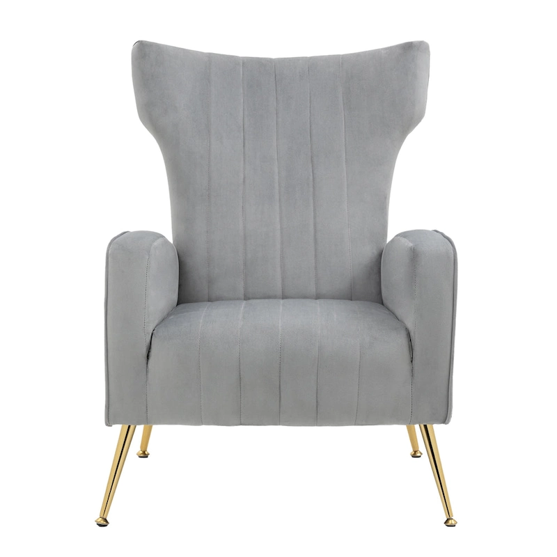 Upholstered Wingback Accent Chair - 26.4W x 37.8H x 32.6D