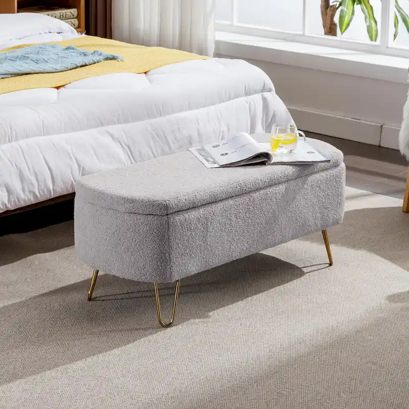 Storage Ottoman Bench for End of Bed