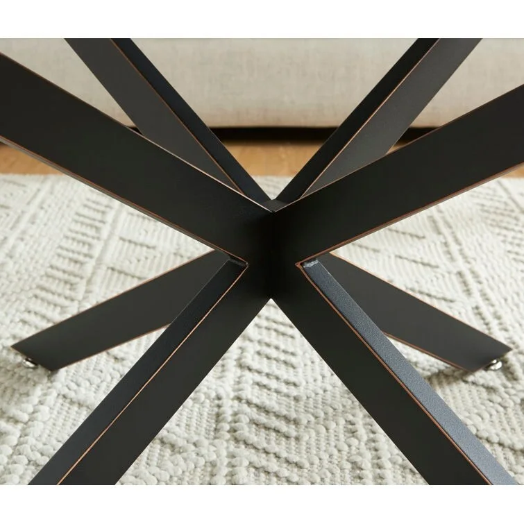 35.4 Round Coffee Table With Glass Top