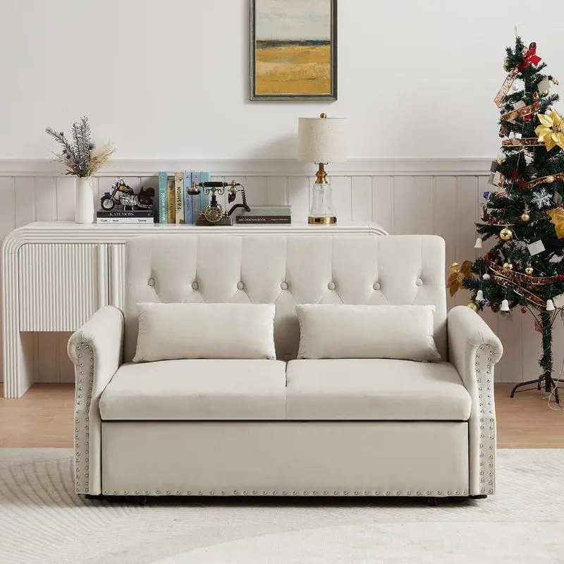 Adjustable Sleeper Sofa with 2 Lumbar Pillows