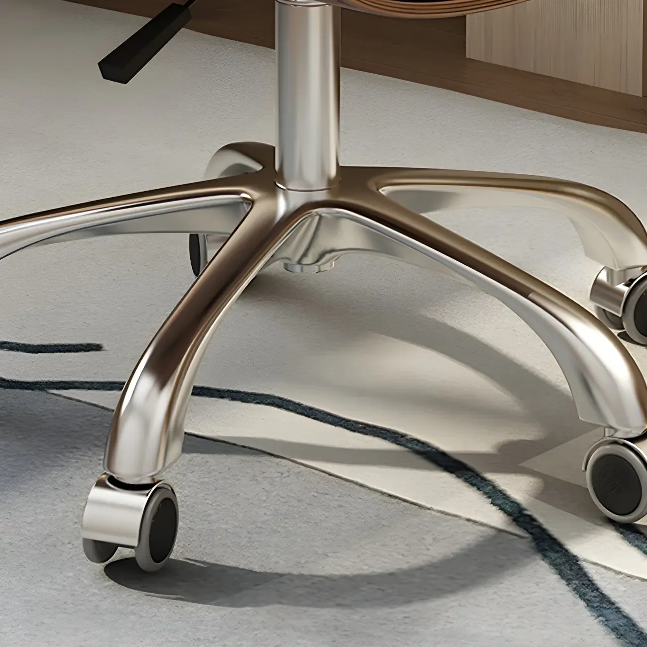 Modern Leather Upholstered Swivel Office Chair