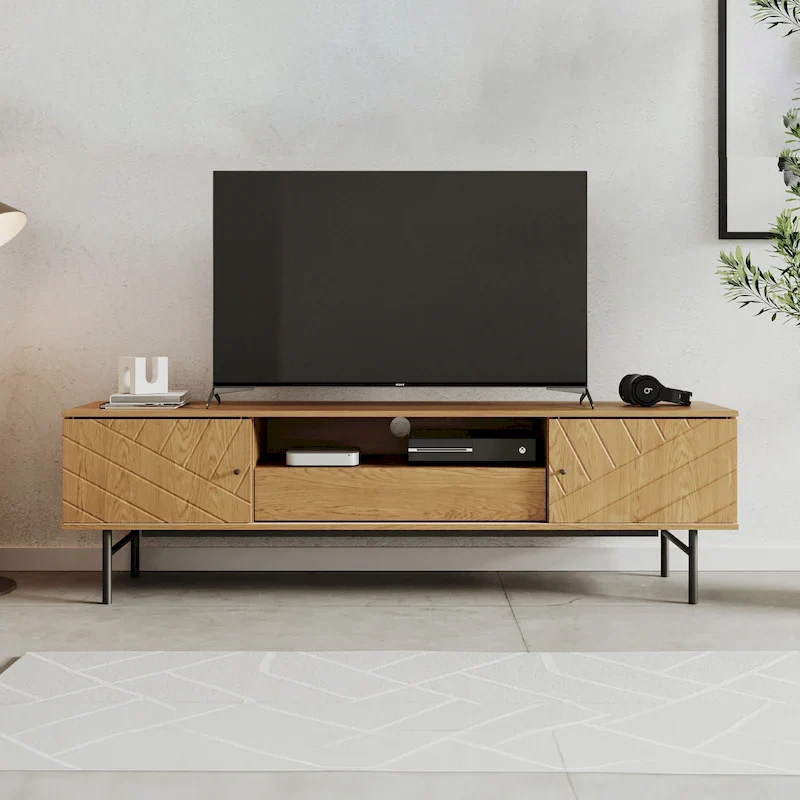 70.6 Media Console Oak Effect TV Stand