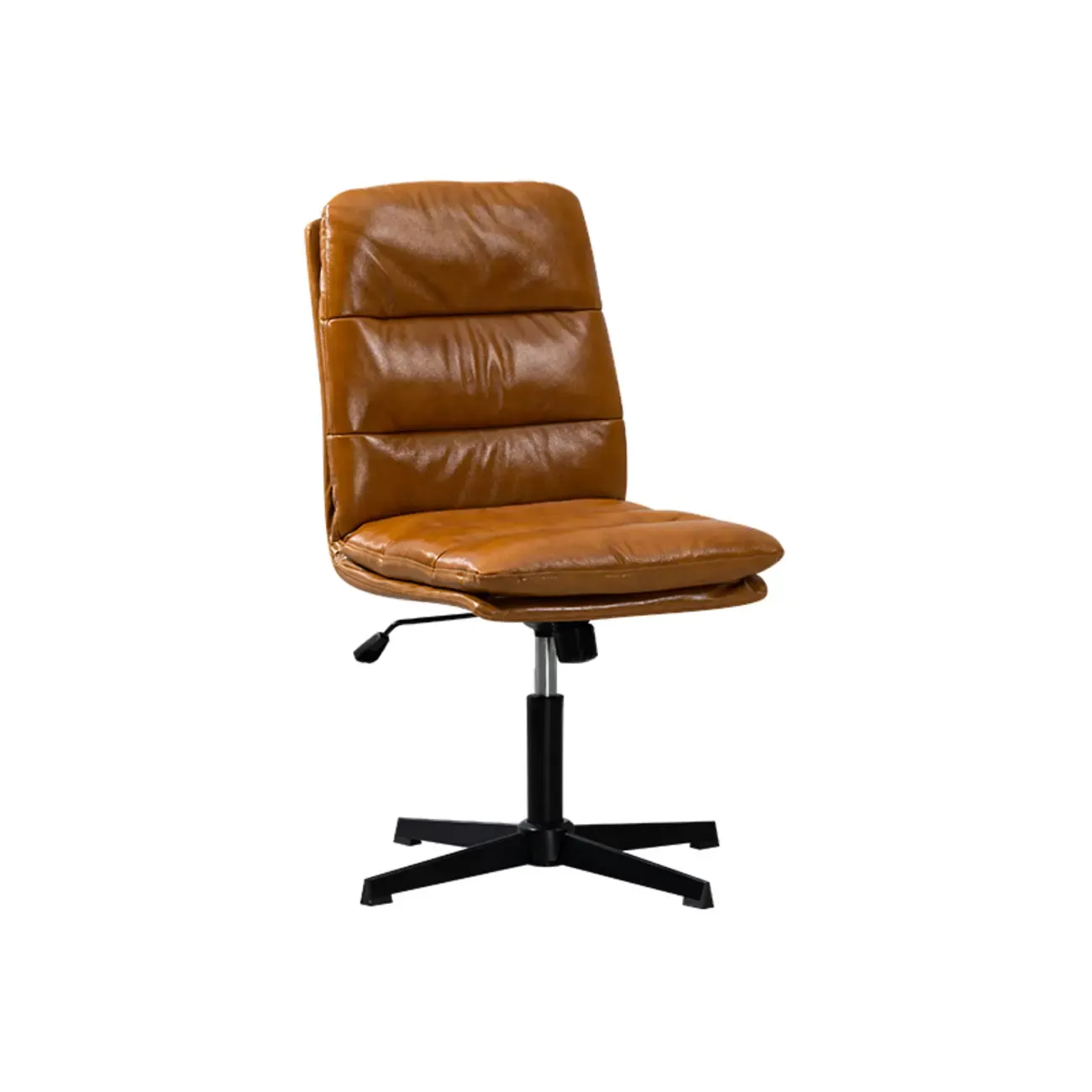 White Leather Tilt Lock Swivel Office Chairs