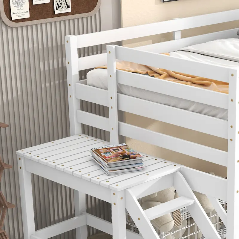 Loft Bed with Platform,ladder