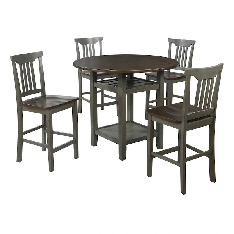 The Gray Barn Simmons Antique White and Brown 5-piece Dining Set