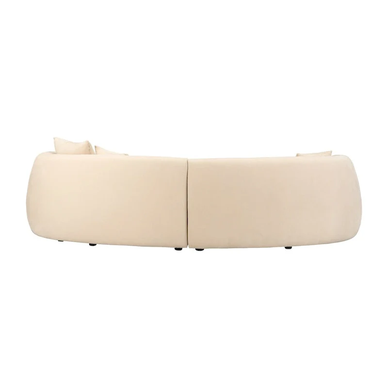 Neutral Modern 4 Seat Rectangle Curved Sofa - 117 x 49 x 31
