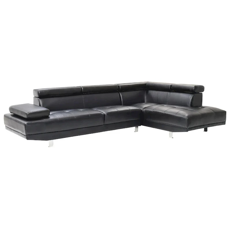 Riveredge 109 in. W 2-piece Faux Leather L Shape Sectional Sofa - 76 L x 109 W x 28 H