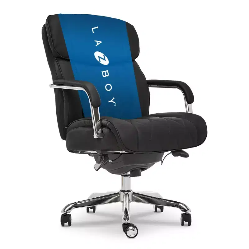 Sutherland Quilted Leather Office Chair with Padded Arms - La-Z-Boy