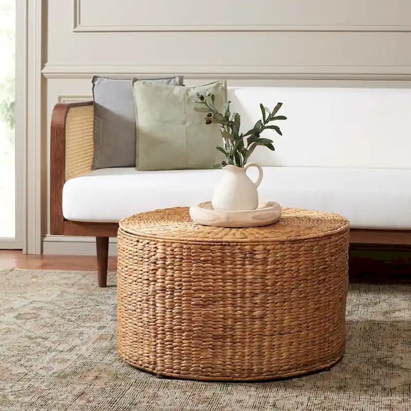 SAFAVIEH Shafika Wicker Storage Coffee Table - 28.5  x 28.5  x 17  - 29Wx29Dx17H