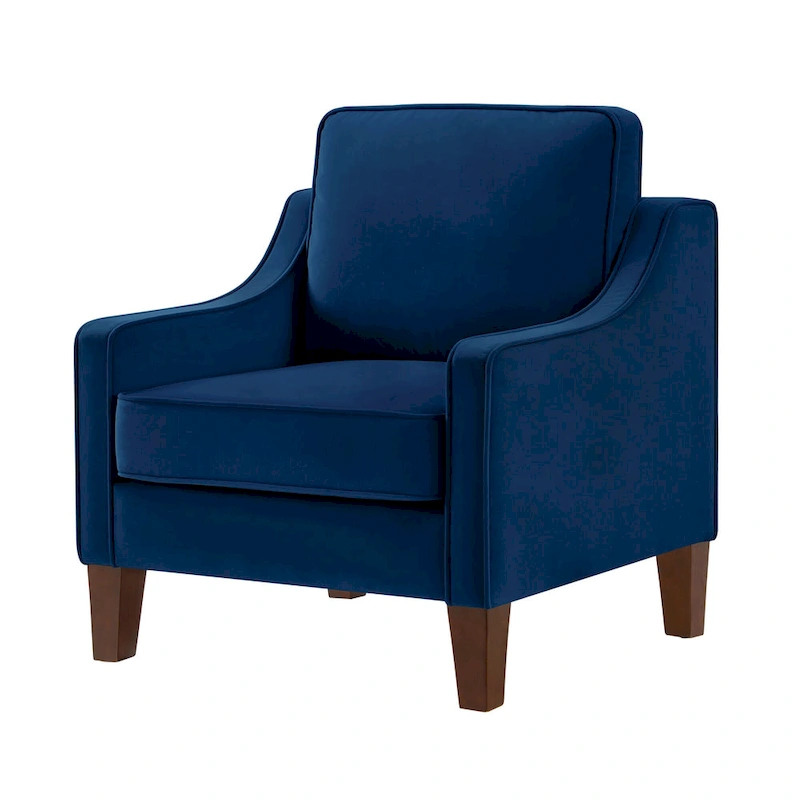 Modern Velvet Upholstered Accent Chair Single Sofa Armchair