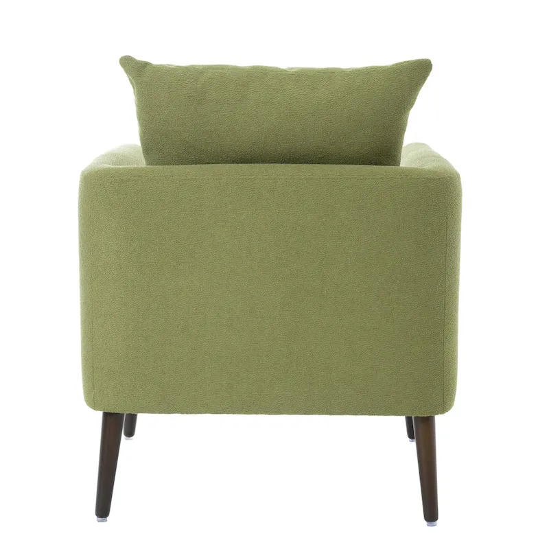 Modern 26.77  Upholstered Arm Chair with Solid Wood Legs and Waist Pillow