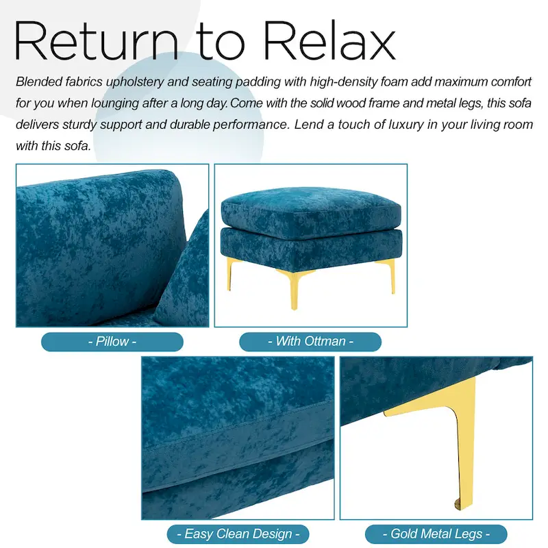 Kata 115 Sectional Sofa with Ottman