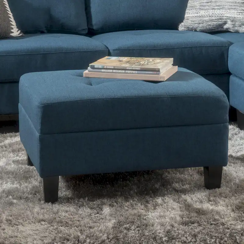 Tiernan Tufted Fabric Ottoman by Christopher Knight Home