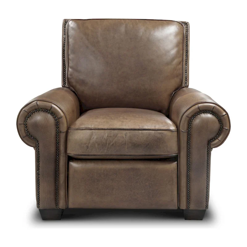 Valencia Top Grain Hand Antiqued Leather Traditional Recliner