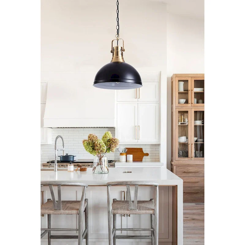 1-Light Bowl Metal Frame Pendant Lighting - 13.8 D4.3 W74.4 H(Adjustable)