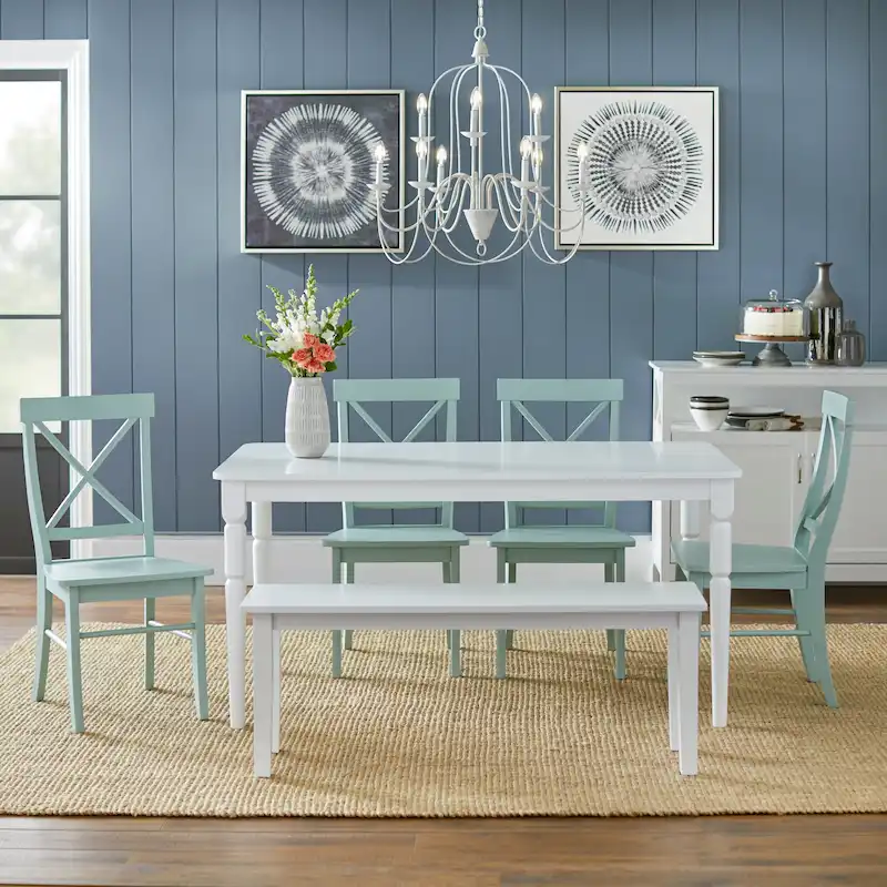 6-piece Dining Set with Dining Bench