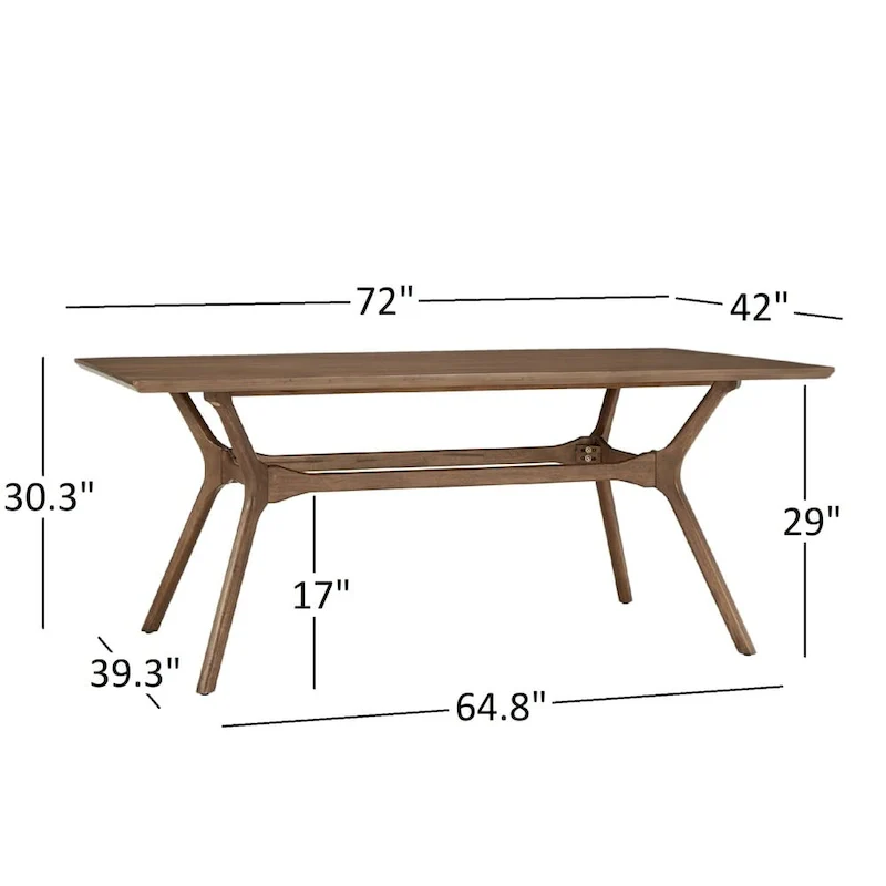 Nadine Dark Walnut Finish Rectangular Dining Set - Curved Back Chairs