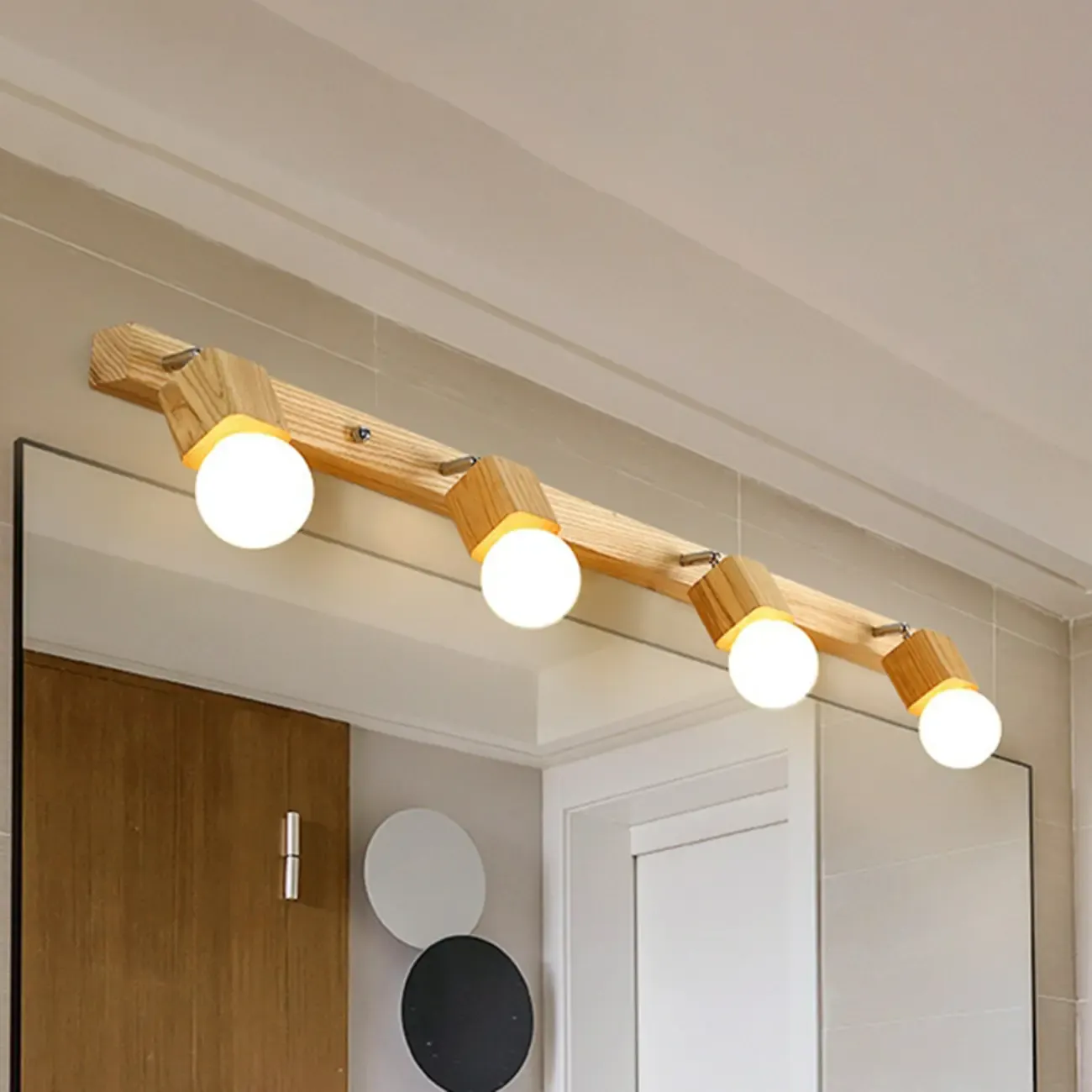 3-Light Modern Wooden Linear LED Vanity Lights